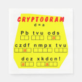 Gele cryptogram servet (Voorkant)