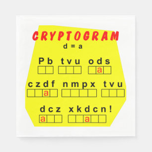 Gele cryptogram servet