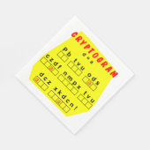 Gele cryptogram servet (Hoek)