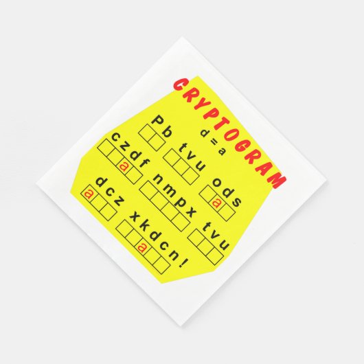 Gele cryptogram servet (Hoek)