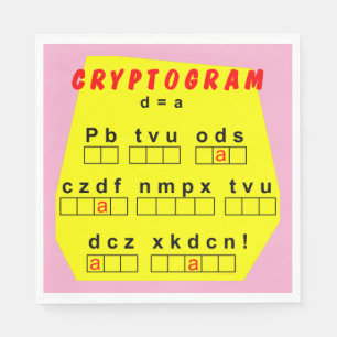 Gele cryptogram servet