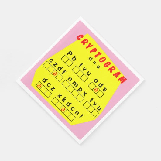 Gele cryptogram servet (Hoek)