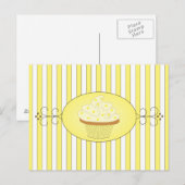 Gele cupcake briefkaart (Voorkant / Achterkant)