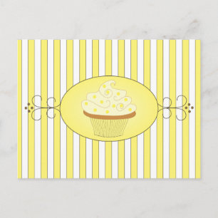 Gele cupcake briefkaart