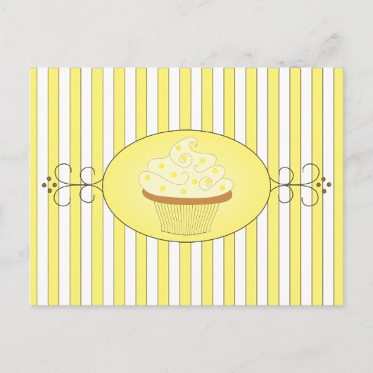 Gele cupcake briefkaart (Voorkant)