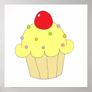 Gele cupcake poster