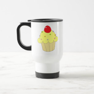 Gele cupcake reisbeker