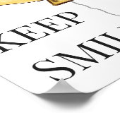 Gele Cute Smile Balloon blijven glimlachen Happy Q Poster (Hoek)