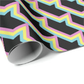 Gele cyaan magenta gestreept cadeaupapier (Rol Hoek)