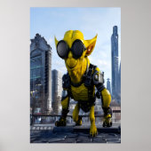 Gele cyberpunk alien beest | AI Art. Poster (Voorkant)