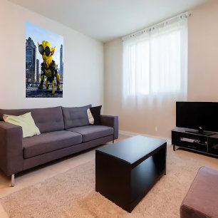 Gele cyberpunk alien beest   AI Art. Poster