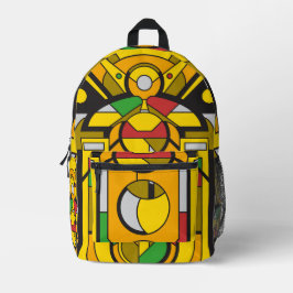 Gele Cyberpunk Bedrukte Rugzak