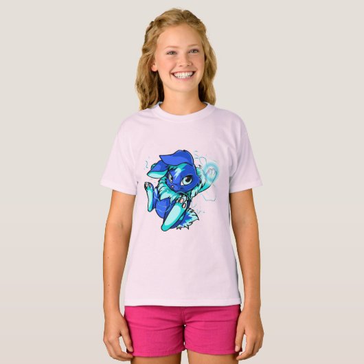 Gele Cybunny met sterren T-shirt (Voorkant volledig)