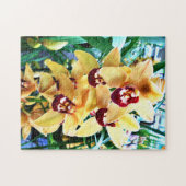 Gele Cymbidiumorchideeën Legpuzzel (Horizontaal)