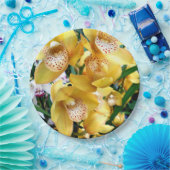 Gele Cymbidiumorchideeën Papieren Bordje (Feest)