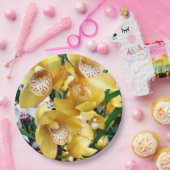 Gele Cymbidiumorchideeën Papieren Bordje (Feest)