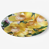 Gele Cymbidiumorchideeën Papieren Bordje (Gekanteld)