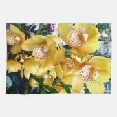 Gele Cymbidiumorchideeën Theedoek (Horizontaal)