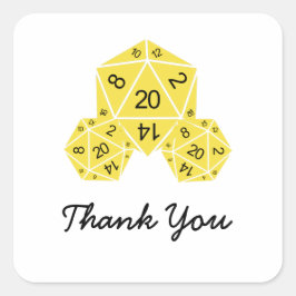 Gele D20-desktop Dank u Stickers
