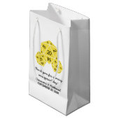 Gele D20-dice Wedding Gift Bag Klein Cadeauzakje (Voorkant Gekanteld)