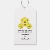 Gele D20-Labels voor weddenschappen Cadeaulabel (Voorkant)