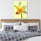Gele Daffodil aquarel Lente bloem Art Canvas Afdruk (Insitu (Slaapkamer))