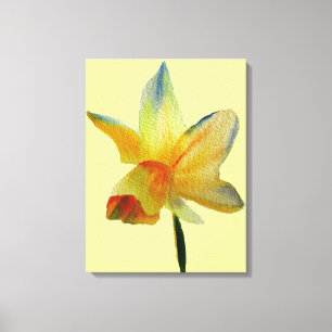 Gele Daffodil aquarel Lente bloem Art Canvas Afdruk