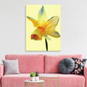 Gele Daffodil aquarel Lente bloem Art Canvas Afdruk (Insitu (Woonkamer))