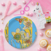 Gele Daffodil Bloem Schilderen Papier Partij Bord (Feest)