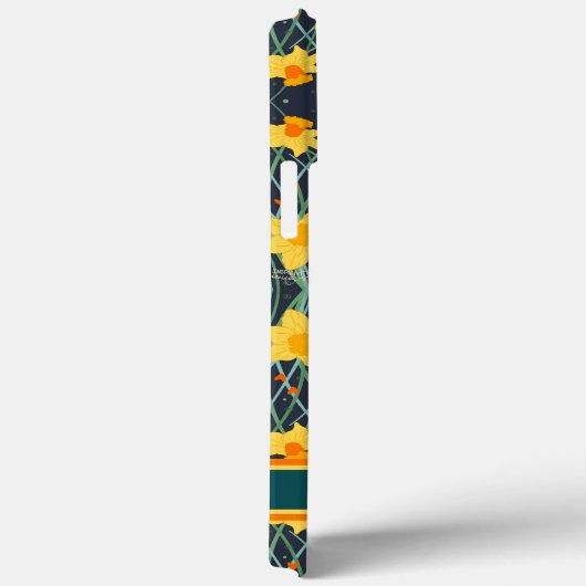 Gele Daffodil Bloemen Aangepaste Naam Patroon Case-Mate iPhone Case (Achterkant / Rechts)