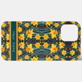 Gele Daffodil Bloemen Aangepaste Naam Patroon Case-Mate iPhone Case (Achterkant (horizontaal))