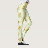  gele daffodil bloemenyoga leggings (Rechts)