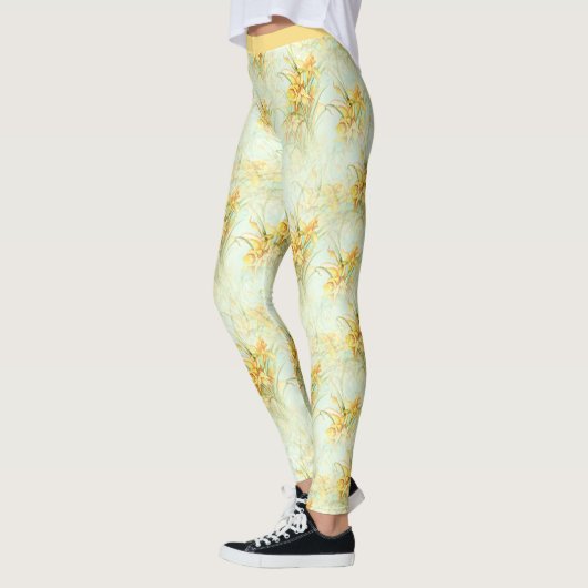  gele daffodil bloemenyoga leggings (Links)