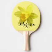 Gele Daffodil Bloom Aangepaste Naam Tafeltennisbatje (Voorkant)