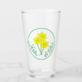 Gele Daffodil Bunch Floral Spring Wedding Favor Glas (Voorkant)