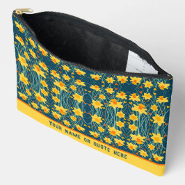 Gele Daffodil Floral aangepaste naam accessoire ta Etui