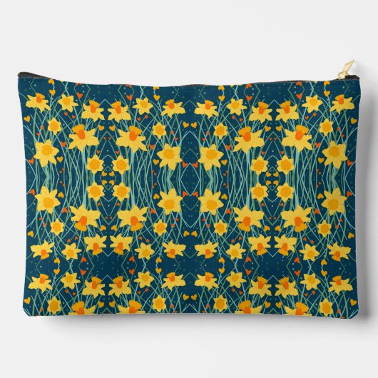Gele Daffodil Floral aangepaste naam accessoire ta Etui (Achterkant)
