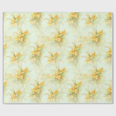 gele Daffodil Floral Flower Pattern Gift Cadeaupapier (Vlak)