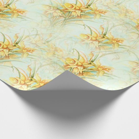  gele Daffodil Floral Flower Pattern Gift Cadeaupapier (Hoek)