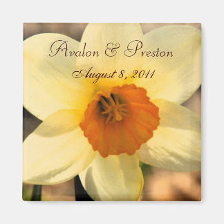 Gele Daffodil Floral Save The Date Magnet