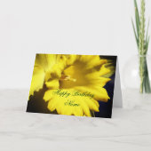 Gele Daffodil Flower Personalized Birthday Kaart (Voorkant)