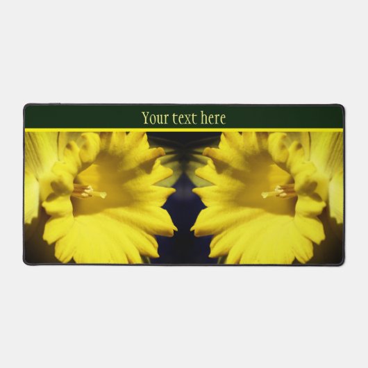 Gele Daffodil Flower Petals persoonlijk gepersonal Bureaumat (Voorkant)