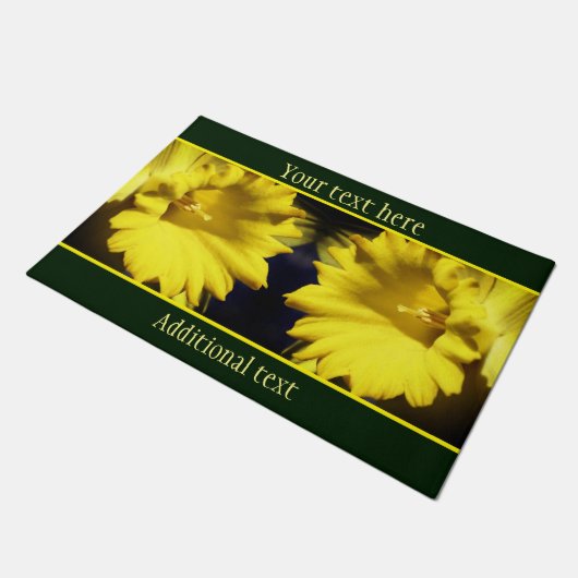 Gele Daffodil Flower Petals persoonlijk gepersonal Deurmat (Schuin)