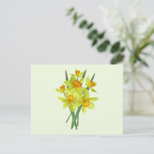 Gele Daffodil Flowers Briefkaart (Staand voorkant)