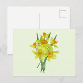 Gele Daffodil Flowers Briefkaart (Voorkant / Achterkant)