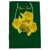 Gele Daffodil Flowers, gepersonaliseerd Medium Cadeauzakje (Voorkant)