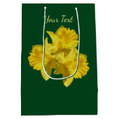 Gele Daffodil Flowers, gepersonaliseerd Medium Cadeauzakje (Achterkant)