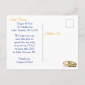 gele Daffodil Flowers Save the Date Briefkaart (Achterkant)