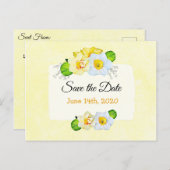  gele Daffodil Flowers Save the Date Briefkaart (Voorkant / Achterkant)