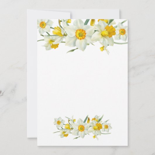Gele Daffodil Lente Rustieke Bloemen Verjaardag Kaart (Achterkant)